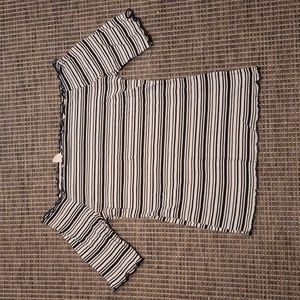 Caution to the Wind off the shoulder striped shirt